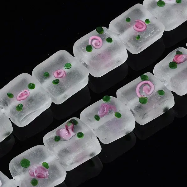 Handmade Frosted Lampwork Beads Strands