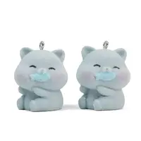 Flocky Resin Pendants