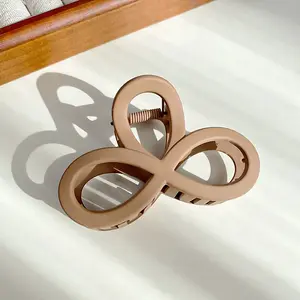 Solid Color Hollow Bowknot Plastic Large Claw Hair Clips