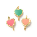 Ion Plating(IP) 304 Stainless Steel Enamel Heart Connector Charms