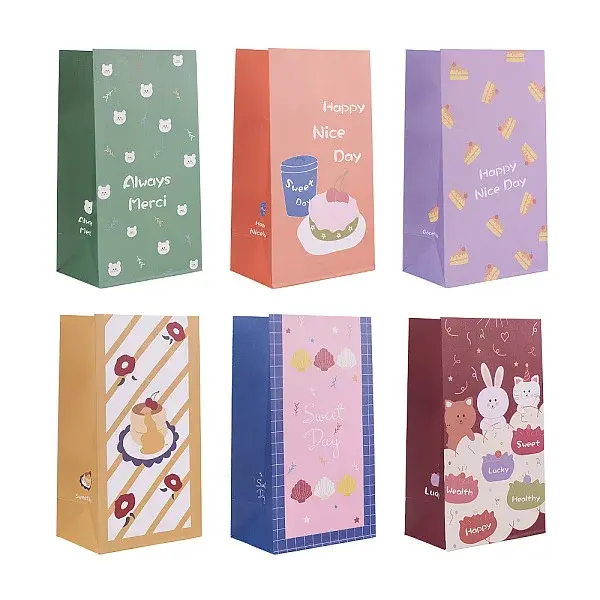 12Pcs 6 Style Rectangle Paper Bags