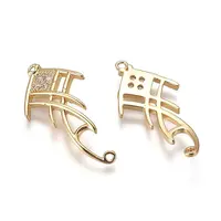 Brass Micro Pave Cubic Zirconia Links connectors