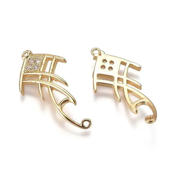 Brass Micro Pave Cubic Zirconia Links connectors