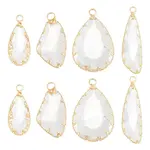 8Pcs 4 Styles Brass Glass Pendants