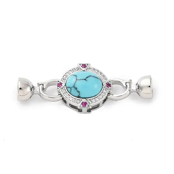 Brass Micro Pave Clear Cubic Zirconia Fold Over Clasps