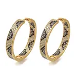 Rack Plating Brass Micro Pave Cubic Zirconia Hoop Earrings
