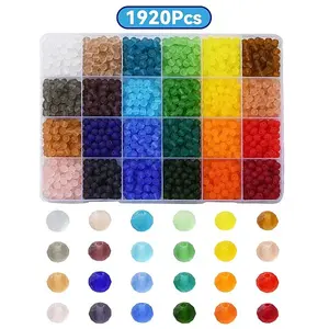 1920Pcs 24 Colors Transparent Glass Beads
