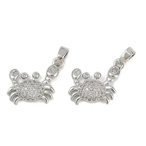 Brass Micro Pave Cubic Zirconia Pendants