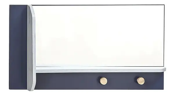 Nástenné zrkadlo lincoln - dub modrý/tmavo modrá