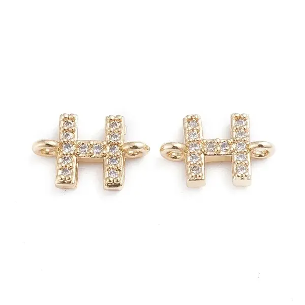 Brass Micro Pave Cubic Zirconia Links Connectors