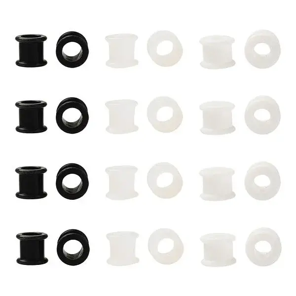 6Pcs 3 Colors Pulley Silicone Ear Gauges Flesh Tunnels Plugs