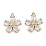 304 Stainless Steel Micro Pave Cubic Zirconia Pendants