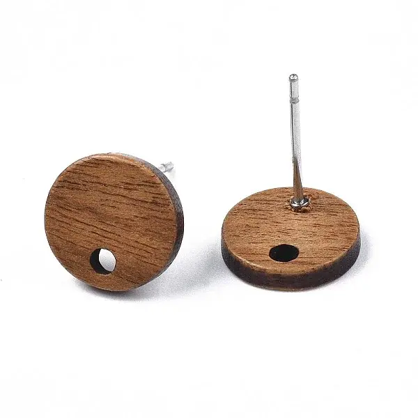 Walnut Wood Stud Earring Findings
