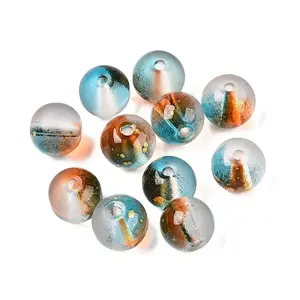 Frosted Baking Painted Glass Beads