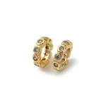 Brass Micro Pave Clear Cubic Zirconia European Beads