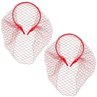 2Pcs Polyester Mesh Veil Hair Bands
