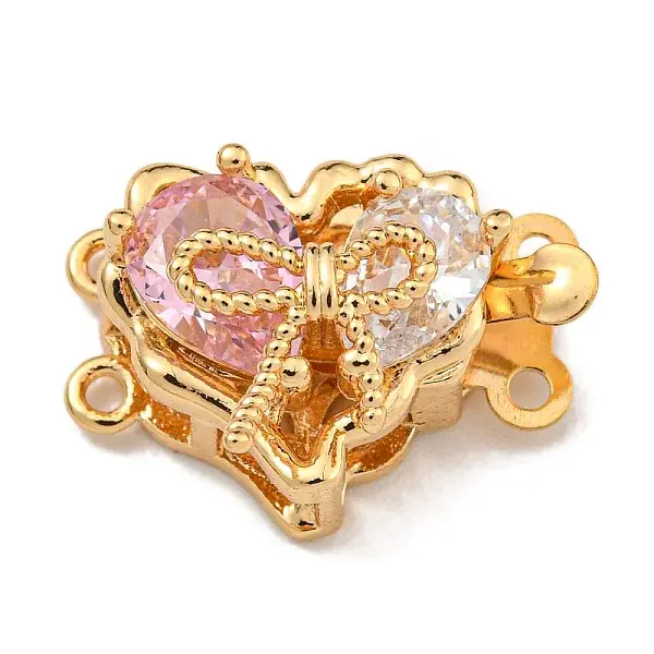 Brass Micro Pave Cubic Zirconia Box Clasps