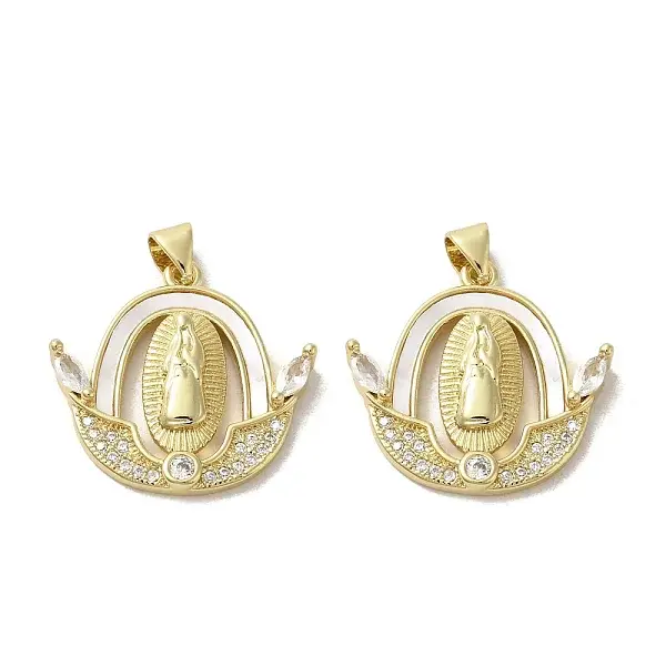 Brass Micro Pave Clear Cubic Zirconia Pendants