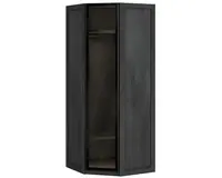 Rohová šatní skříň s prosklenými dveřmi gia - černá