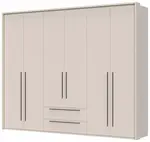 Šestidveřová šatní skříň se zásuvkami a rámem i baptiste - béžová