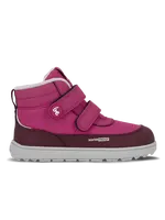 Dětské zimní barefoot boty Be Lenka Zippu Junior - Berry & Grey