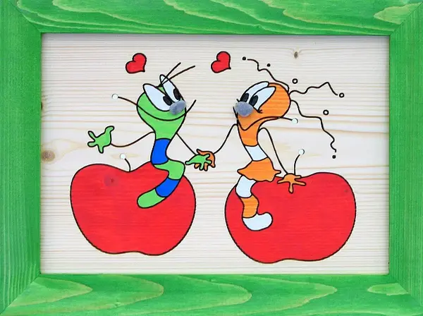 58 dětský obrázek červíčci - m - 250x330mm