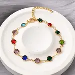 304 Stainless Steel Glass Link Bracelets for Women