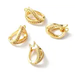 Brass Micro Pave Clear Cubic Zirconia Twister Clasp
