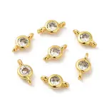 Rack Plating Brass Pave Clear Cubic Zirconia Connector Charms