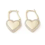 Brass Micro Pave Cubic Zirconia Huggie Hoop Earrings