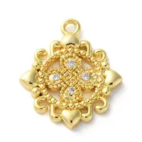Brass Micro Pave Cubic Zirconia Pendants