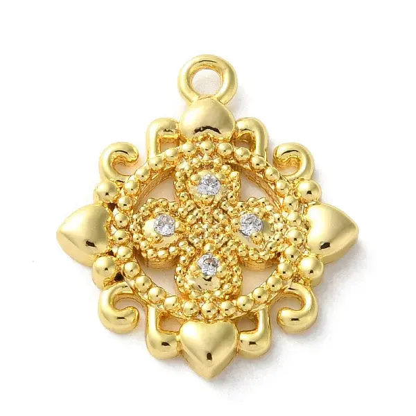 Brass Micro Pave Cubic Zirconia Pendants