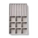 9-Grid Rectangle Velvet Jewelry Trays