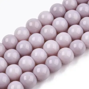 Opaque Solid Color Glass Beads Strands