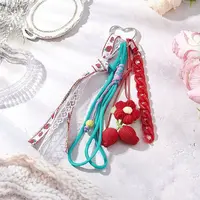 Handmade Woven Woolen Yarn Cherry Pendant Decorations