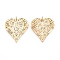 Brass Micro Pave Clear Cubic Zirconia Pendants