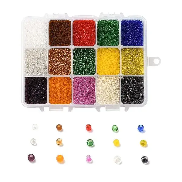 375G 15 Colors Glass Seed Beads
