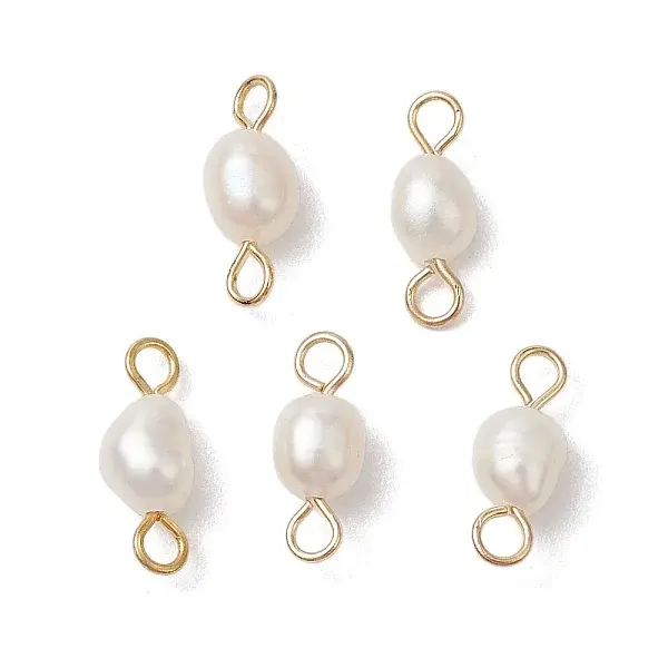 Natural Freshwater Pearl Potato Connector Charms