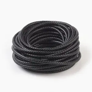 Braided Leather Cord with Core