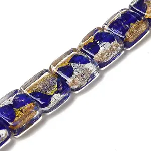 Handmade Gold Foil and Silver Foil Lampwork Beads
