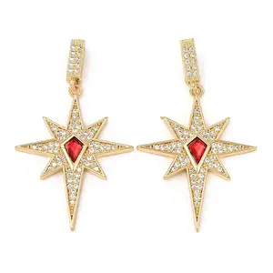 Brass Micro Pave Clear Cubic Zirconia Pendants