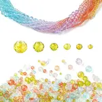 6 Styles Gradient Color Transparent Painted Glass Beads Strands