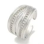 Rack Plating Brass Micro Pave Cubic Zirconia Open Cuff Rings for Women