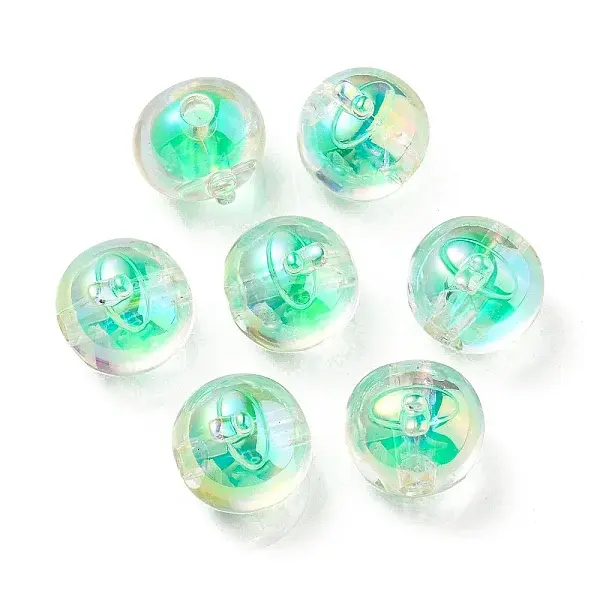 UV Plating Rainbow Iridescent Acrylic Beads
