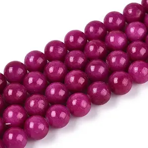 Dyed Natural Mashan Jade Round Beads Strands