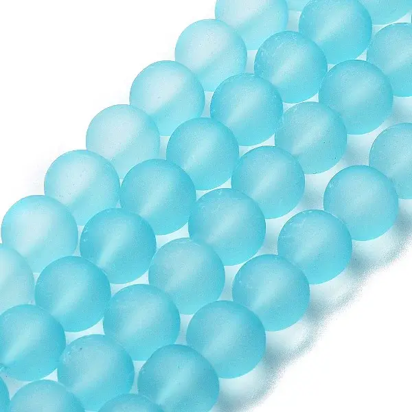 Baking Paint Transparent Glass Bead Strands