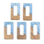 Opaque Resin & Walnut Wood Pendants