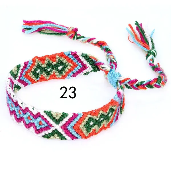 Cotton Braided Rhombus Pattern Cord Bracelet