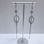 Exaggerated Clear Cubic Zirconia Tassel Dangle Earrings