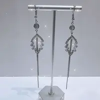 Exaggerated Clear Cubic Zirconia Tassel Dangle Earrings